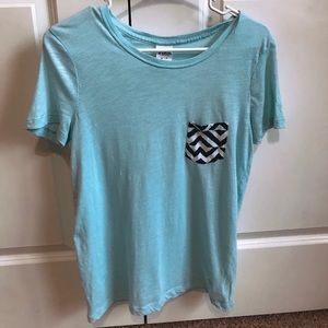 PINK T-shirt (teal, black & white)